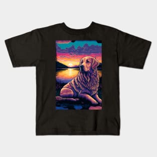 Dog and Reflection at Dusk Kids T-Shirt